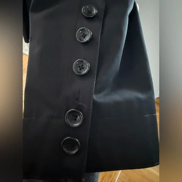 Michael Kors Black Hooded Trench Coat - Picture 8 of 8